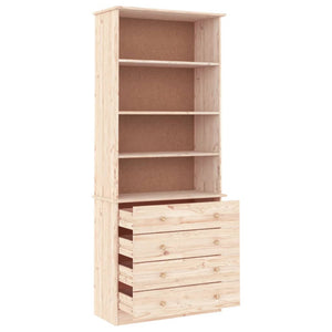 vidaXL Bookcase with Drawers ALTA 77x35x186.5 cm Solid Wood Pine