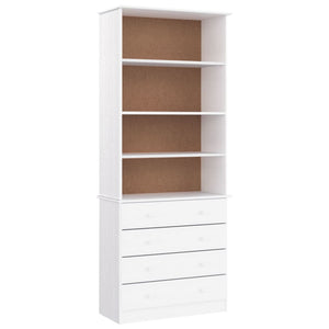 vidaXL Bookcase with Drawers ALTA White 77x35x186.5 cm Solid Wood Pine