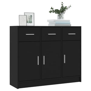 vidaXL Sideboard Black 91x28x75 cm Engineered Wood