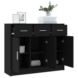 vidaXL Sideboard Black 91x28x75 cm Engineered Wood