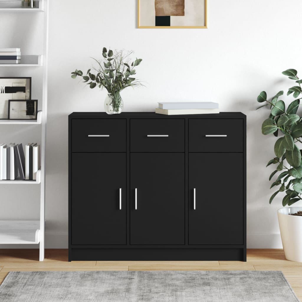 vidaXL Sideboard Black 91x28x75 cm Engineered Wood