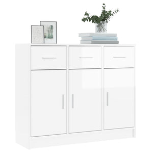 vidaXL Sideboard High Gloss White 91x28x75 cm Engineered Wood