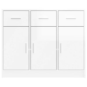 vidaXL Sideboard High Gloss White 91x28x75 cm Engineered Wood