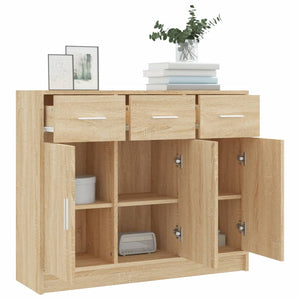 vidaXL Sideboard Sonoma Oak 91x28x75 cm Engineered Wood