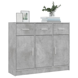 vidaXL Sideboard Concrete Grey 91x28x75 cm Engineered Wood