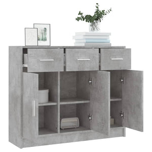 vidaXL Sideboard Concrete Grey 91x28x75 cm Engineered Wood