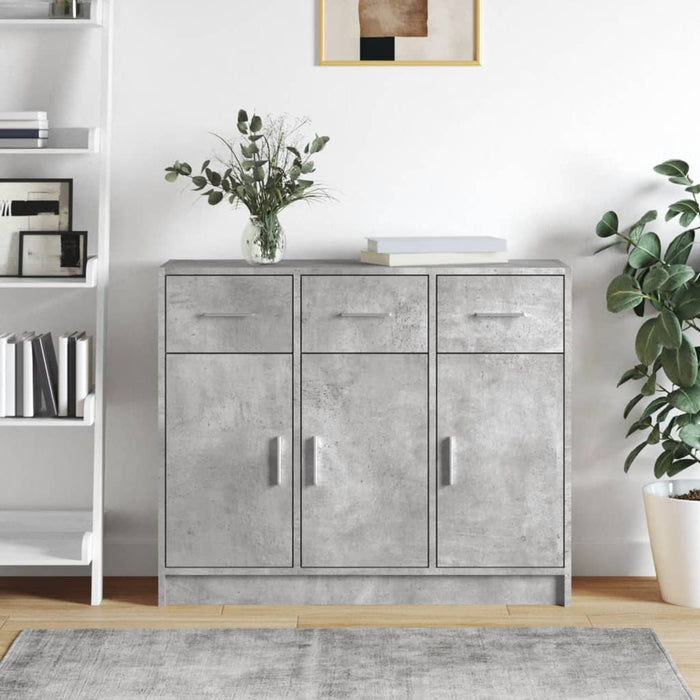 vidaXL Sideboard Concrete Grey 91x28x75 cm Engineered Wood