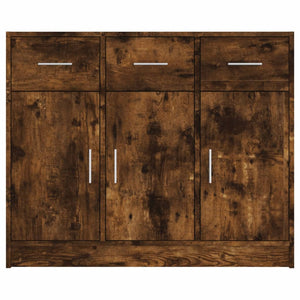 vidaXL Sideboard Smoked Oak 91x28x75 cm Engineered Wood