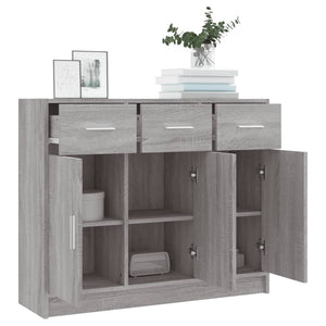 vidaXL Sideboard Grey Sonoma 91x28x75 cm Engineered Wood