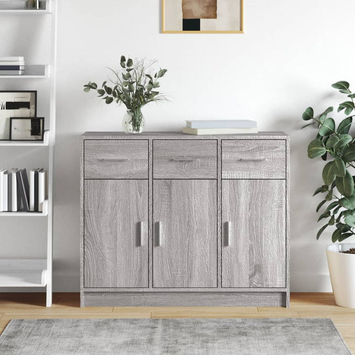 vidaXL Sideboard Grey Sonoma 91x28x75 cm Engineered Wood