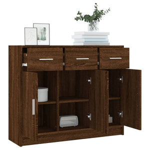 vidaXL Sideboard Brown Oak 91x28x75 cm Engineered Wood