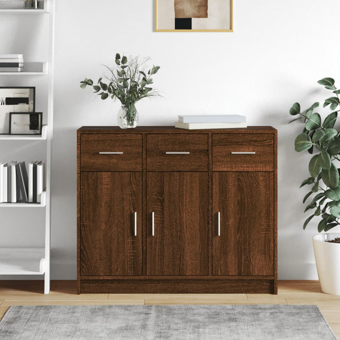 vidaXL Sideboard Brown Oak 91x28x75 cm Engineered Wood