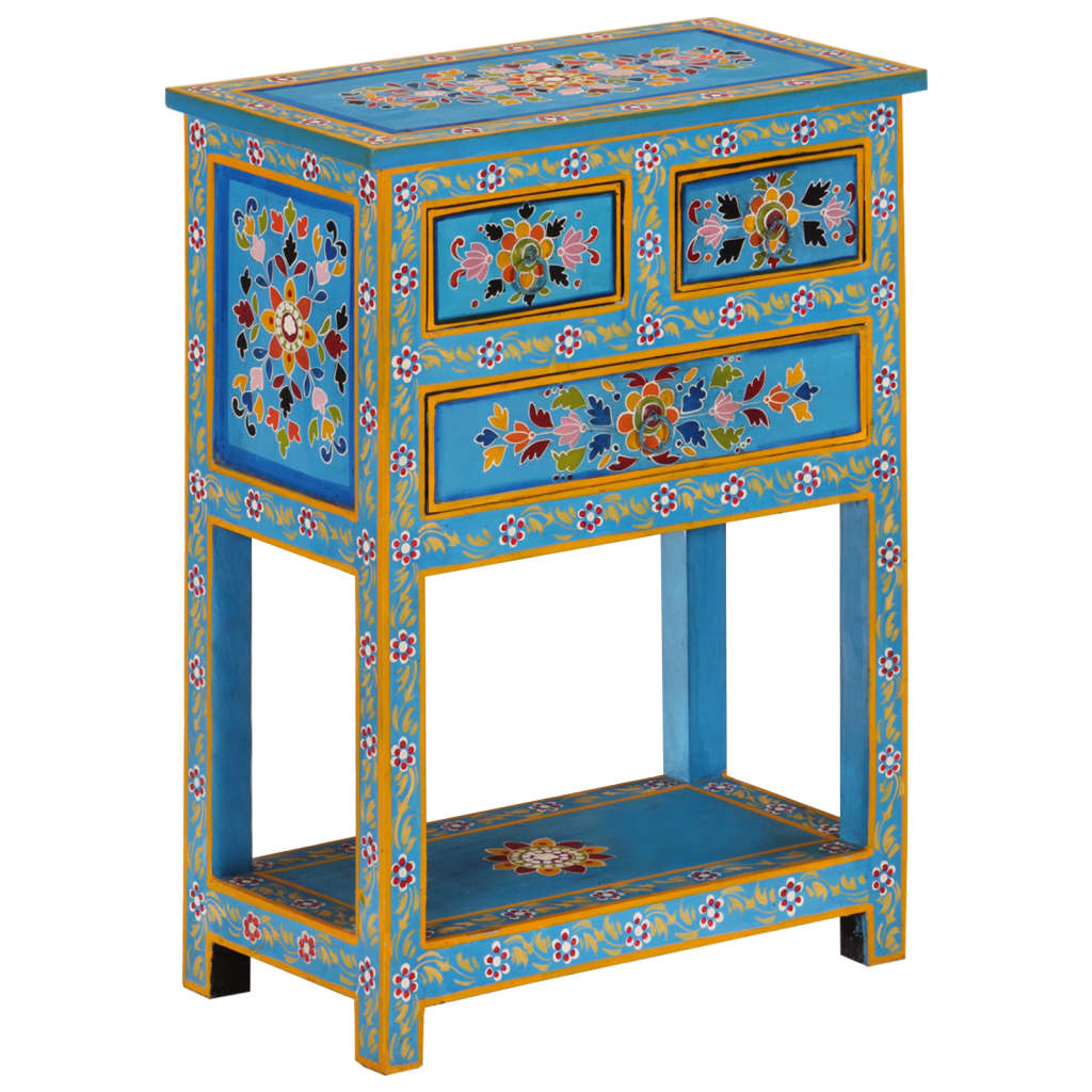 vidaXL Sideboard Turquoise 55x30x76 cm Solid Wood Mango