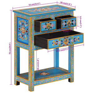 vidaXL Sideboard Turquoise 55x30x76 cm Solid Wood Mango