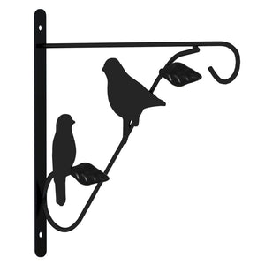 vidaXL Hanging Basket Brackets with Planters 4 pcs Black Steel