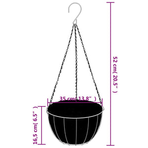 vidaXL Hanging Basket Brackets with Planters 4 pcs Black Steel