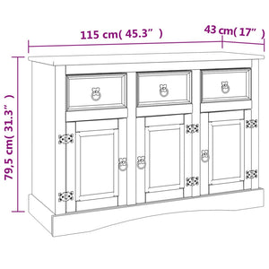 vidaXL Sideboard Corona 115x43x79.5 cm Solid Wood Mexican Pine