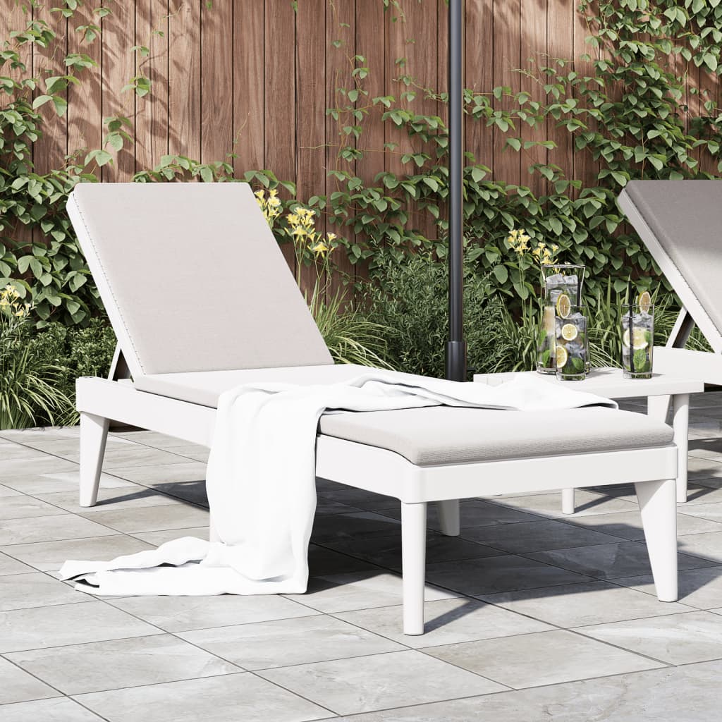 vidaXL Sun Lounger White 186x60x29 cm PP