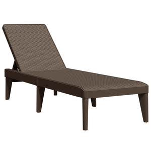 vidaXL Sun Lounger Brown 186x60x29 cm PP