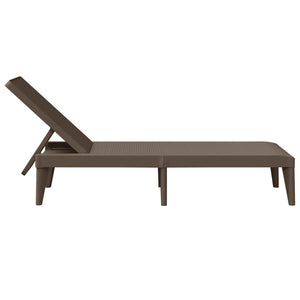 vidaXL Sun Lounger Brown 186x60x29 cm PP