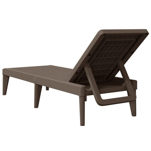 vidaXL Sun Lounger Brown 186x60x29 cm PP