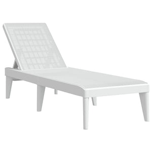 vidaXL Sun Lounger White 186x60x29 cm PP