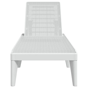 vidaXL Sun Lounger White 186x60x29 cm PP