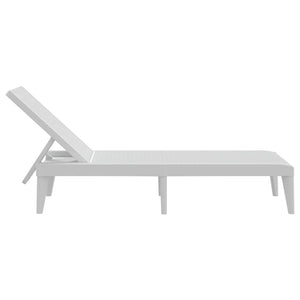 vidaXL Sun Lounger White 186x60x29 cm PP