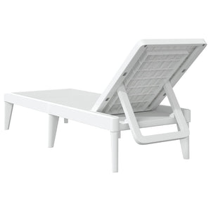 vidaXL Sun Lounger White 186x60x29 cm PP