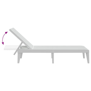 vidaXL Sun Lounger White 186x60x29 cm PP