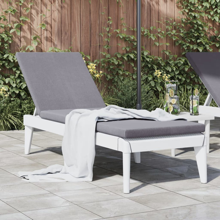 vidaXL Sun Lounger White 186x60x29 cm PP