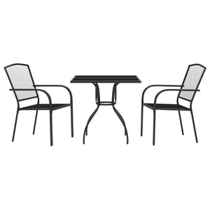 vidaXL 3 Piece Garden Dining Set Anthracite Steel