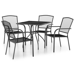 vidaXL 5 Piece Garden Dining Set Anthracite Steel