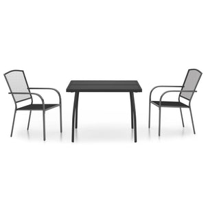 vidaXL 3 Piece Garden Dining Set Anthracite Steel