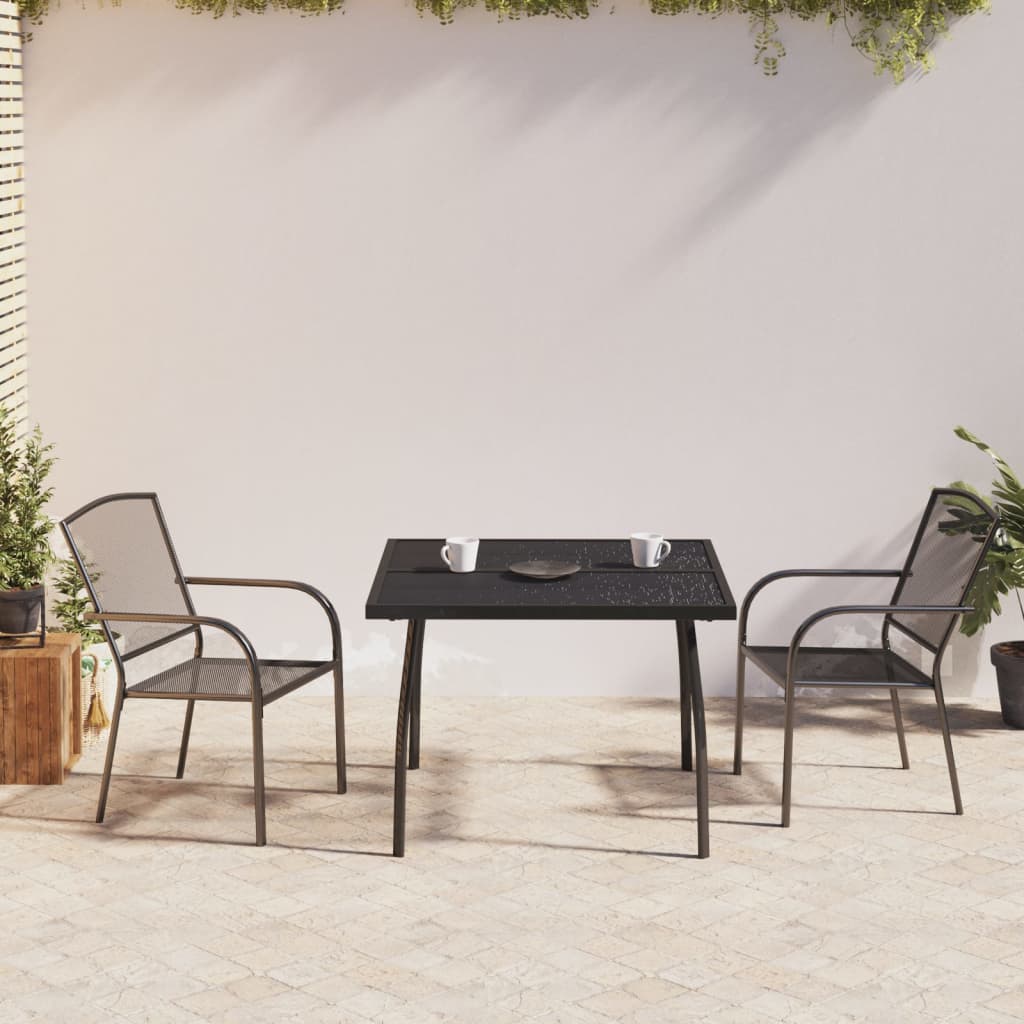 vidaXL 3 Piece Garden Dining Set Anthracite Steel