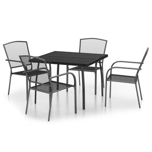 vidaXL 5 Piece Garden Dining Set Anthracite Steel