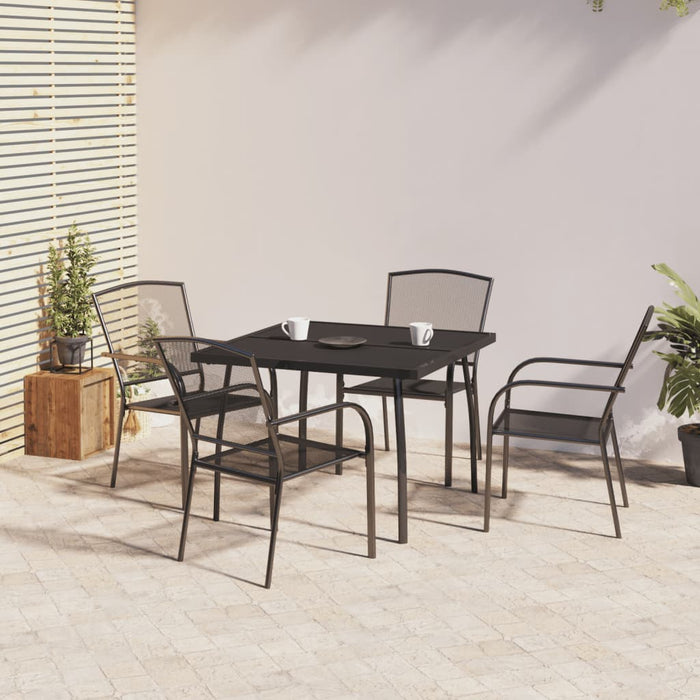 vidaXL 5 Piece Garden Dining Set Anthracite Steel