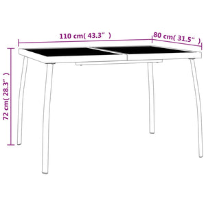 vidaXL 3 Piece Garden Dining Set Anthracite Steel