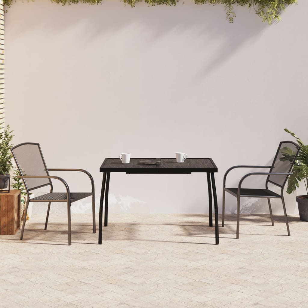 vidaXL 3 Piece Garden Dining Set Anthracite Steel