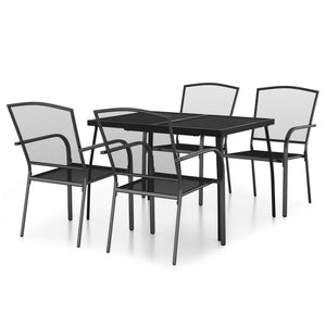 vidaXL 5 Piece Garden Dining Set Anthracite Steel