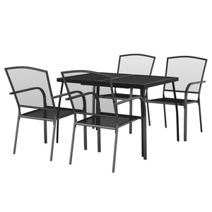 vidaXL 5 Piece Garden Dining Set Anthracite Steel