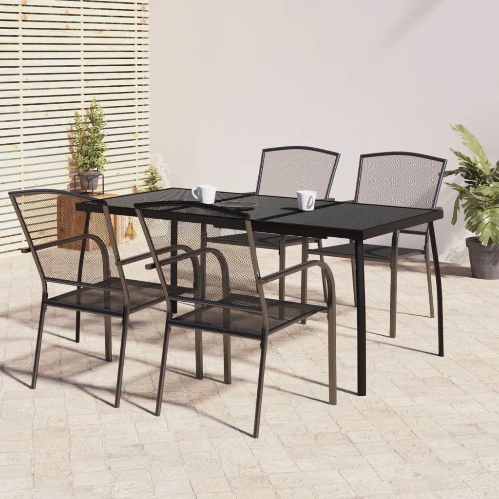 vidaXL 5 Piece Garden Dining Set Anthracite Steel