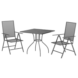 vidaXL 3 Piece Garden Dining Set Anthracite Steel