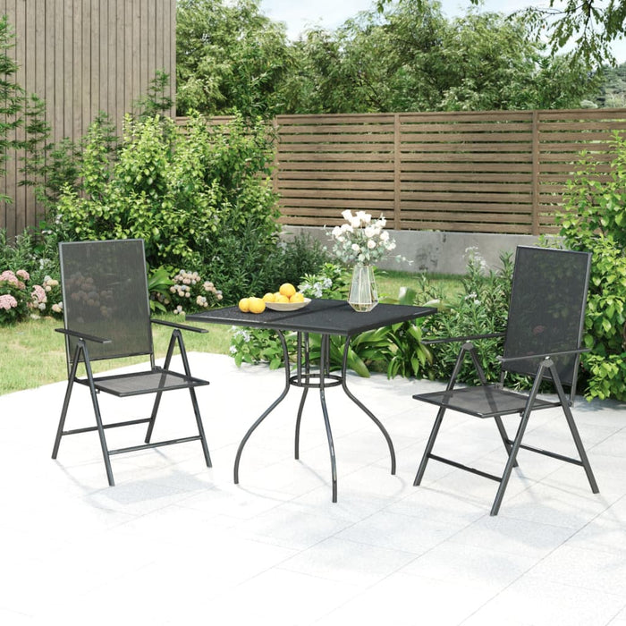 vidaXL 3 Piece Garden Dining Set Anthracite Steel