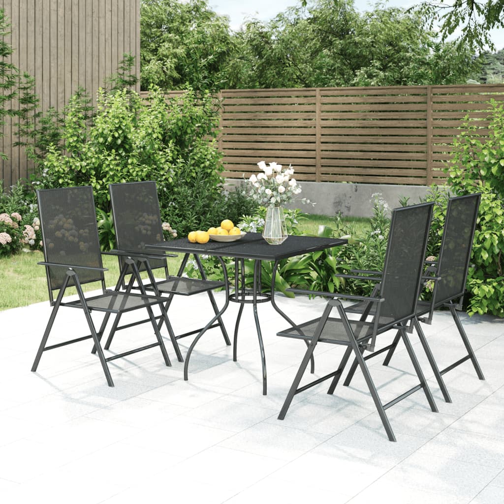 vidaXL 5 Piece Garden Dining Set Anthracite Steel