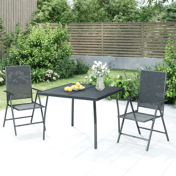 vidaXL 3 Piece Garden Dining Set Anthracite Steel