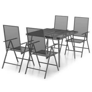 vidaXL 5 Piece Garden Dining Set Anthracite Steel