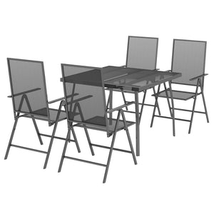 vidaXL 5 Piece Garden Dining Set Anthracite Steel