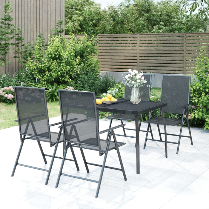 vidaXL 5 Piece Garden Dining Set Anthracite Steel