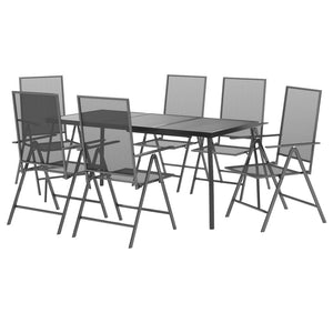 vidaXL 7 Piece Garden Dining Set Anthracite Steel